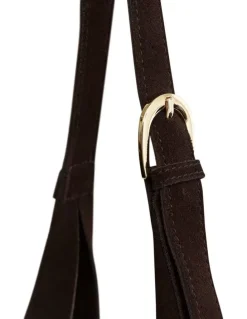 Jane Debster H-Quay Shoulder Bag in Chocolate Suede