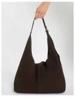 Jane Debster H-Quay Shoulder Bag in Chocolate Suede
