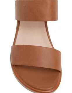 Jane Debster Indiana Wedge Sandals in Tan Leather
