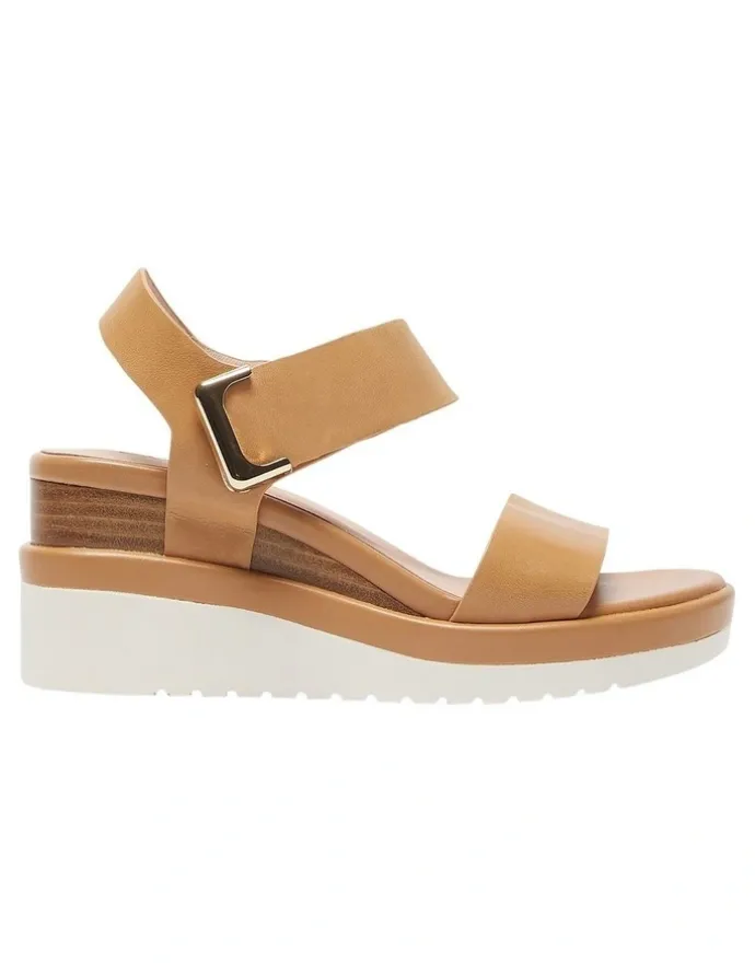 Jane Debster Iris Leather Sandals in Light Tan