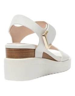 Jane Debster Iris Sandals in White Leather