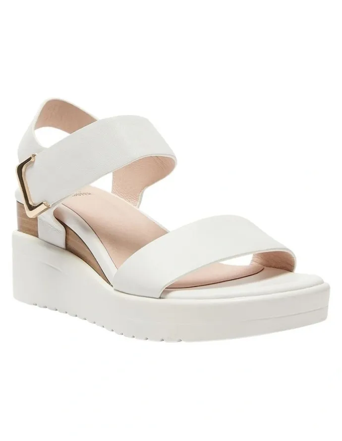 Jane Debster Iris Sandals in White Leather