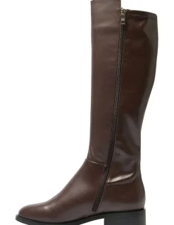 Jane Debster Kennedy Knee Boots in Chocolate Leather