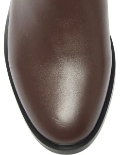 Jane Debster Kennedy Knee Boots in Chocolate Leather