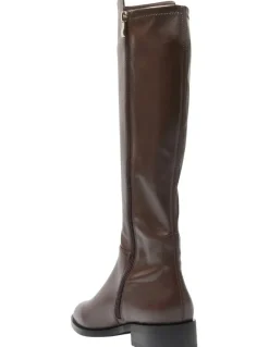 Jane Debster Kennedy Knee Boots in Chocolate Leather