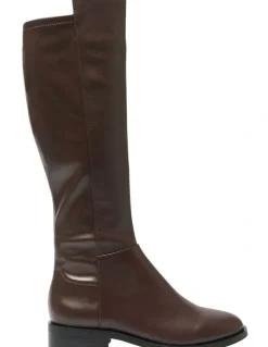 Jane Debster Kennedy Knee Boots in Chocolate Leather