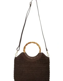 Jane Debster Laos Tote Bag in Chocolate Raffia