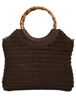 Jane Debster Laos Tote Bag in Chocolate Raffia