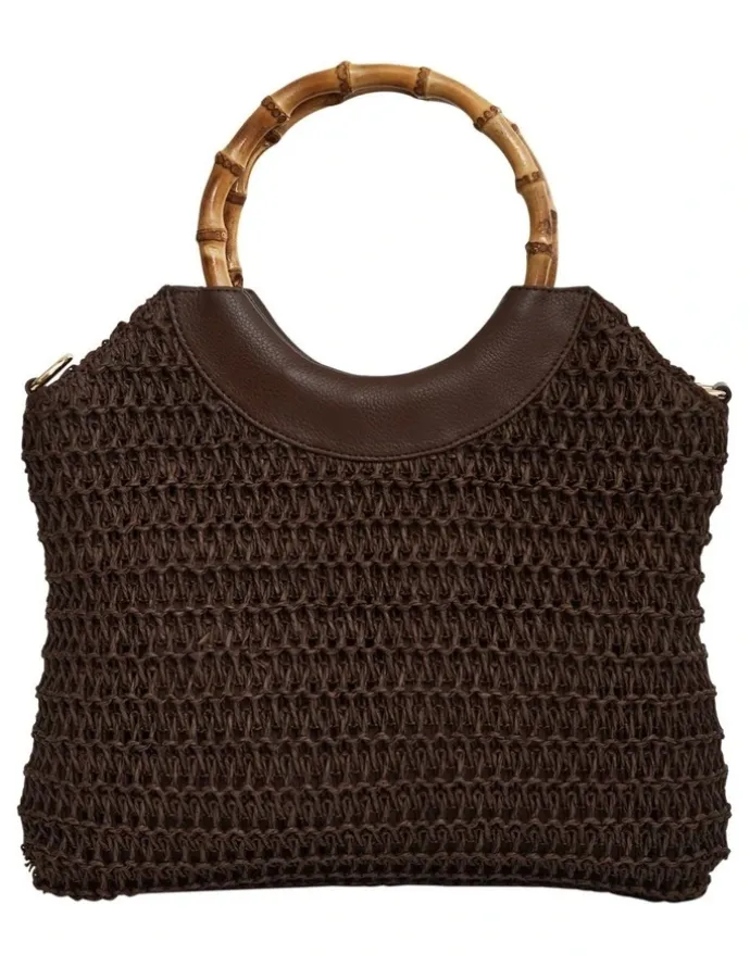 Jane Debster Laos Tote Bag in Chocolate Raffia