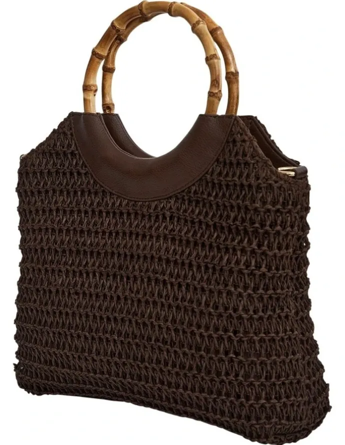 Jane Debster Laos Tote Bag in Chocolate Raffia