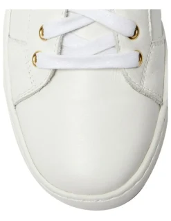 Jane Debster Leather Belem Sneakers in White/Gold