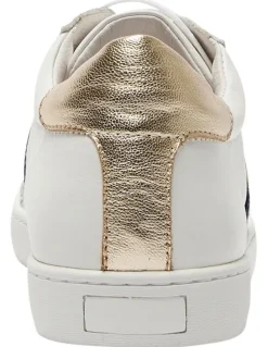 Jane Debster Leather Belem Sneakers in White/Gold