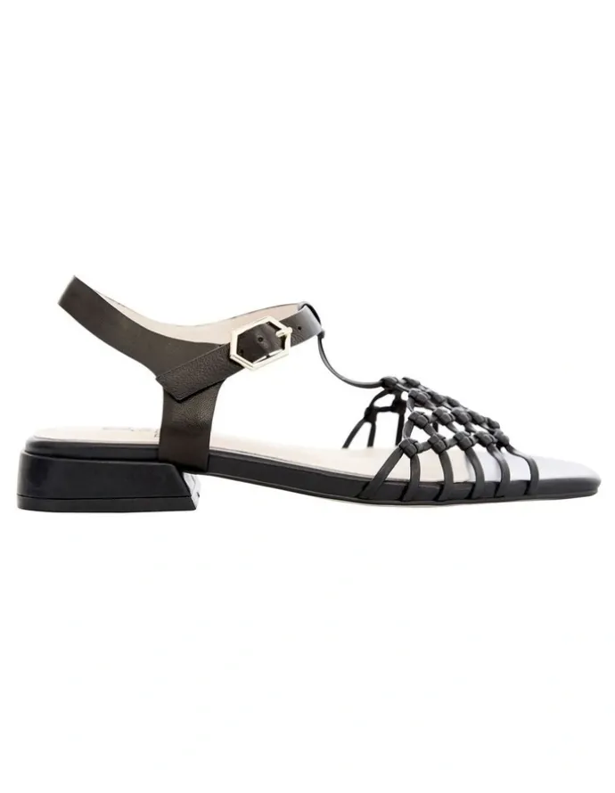 Jane Debster Magnolia Sandals in Black Weave