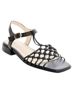 Jane Debster Magnolia Sandals in Black Weave
