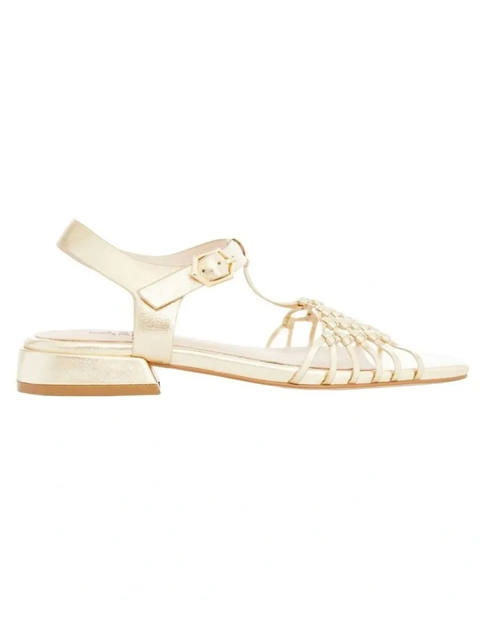 Jane Debster Magnolia Sandals in Gold Weave