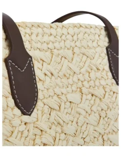 Jane Debster Munich Bag in Chocolate/Off White Raffia