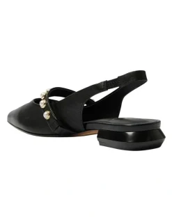 Jane Debster Opal Flat Shoes in Black Leather