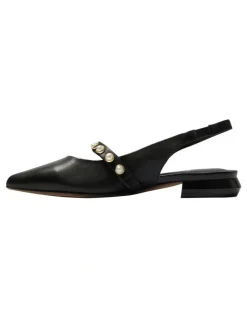 Jane Debster Opal Flat Shoes in Black Leather