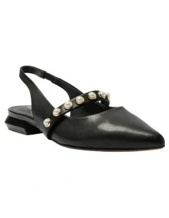 Jane Debster Opal Flat Shoes in Black Leather