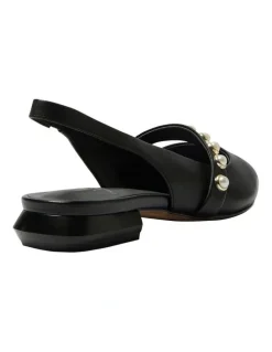 Jane Debster Opal Flat Shoes in Black Leather