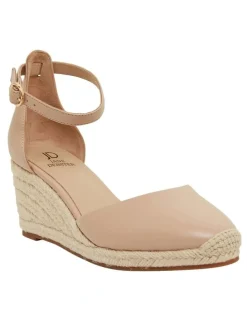 Jane Debster Peru Wedge Sandal in Nude Leather