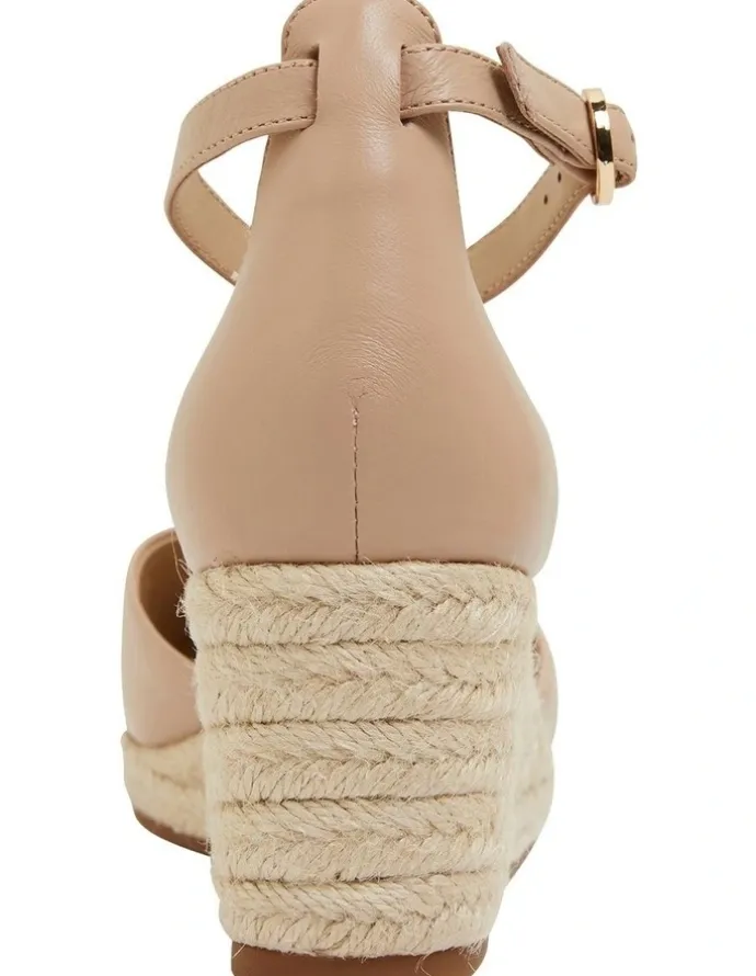 Jane Debster Peru Wedge Sandal in Nude Leather