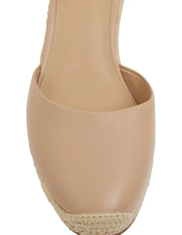 Jane Debster Peru Wedge Sandal in Nude Leather