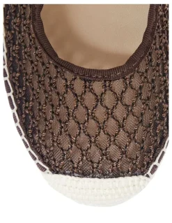 Jane Debster Portugal Flat Shoes in Chocolate Mesh