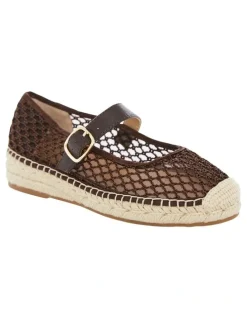 Jane Debster Portugal Flat Shoes in Chocolate Mesh