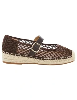 Jane Debster Portugal Flat Shoes in Chocolate Mesh