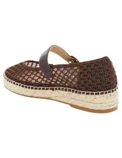 Jane Debster Portugal Flat Shoes in Chocolate Mesh