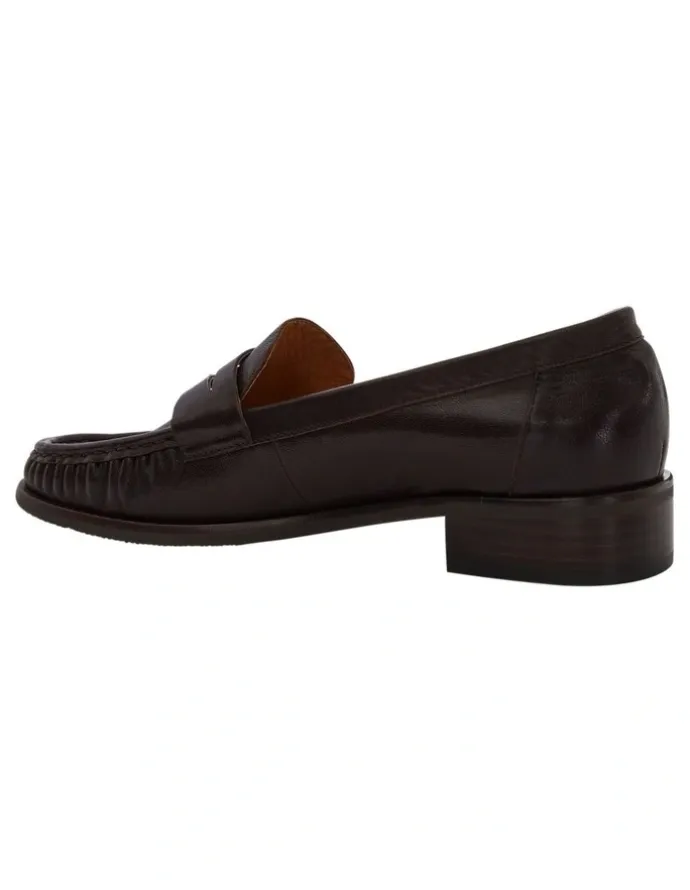 Jane Debster Turner Loafers in Chocolate Leather