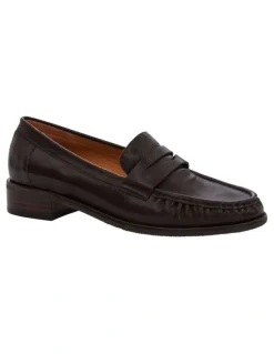 Jane Debster Turner Loafers in Chocolate Leather