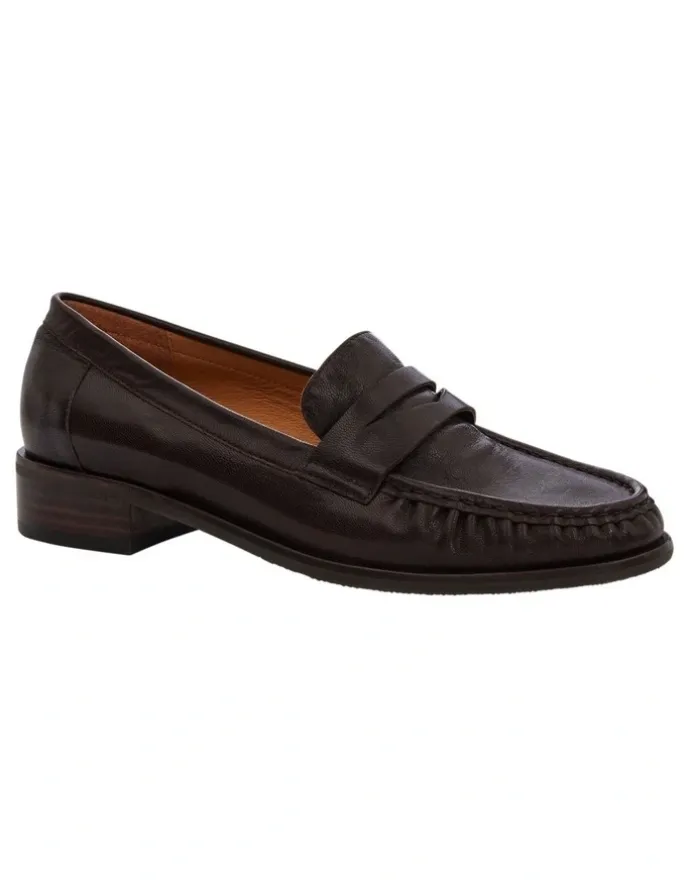 Jane Debster Turner Loafers in Chocolate Leather