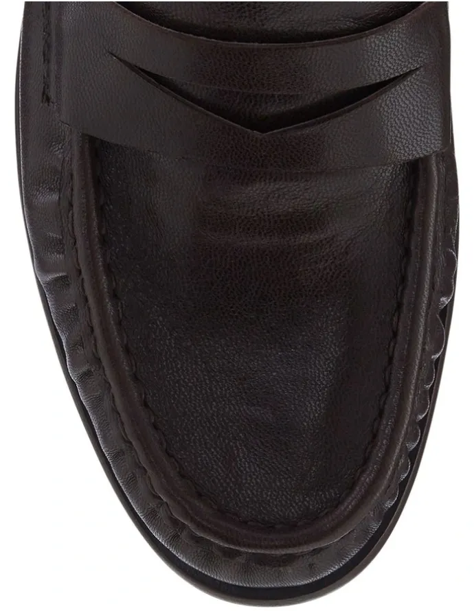 Jane Debster Turner Loafers in Chocolate Leather