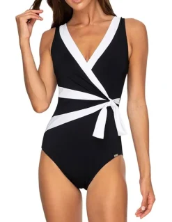 Jantzen Heritage Classics Sash Surplice 1 Piece Swimsuit in Black