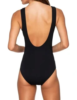 Jantzen Heritage Classics Sash Surplice 1 Piece Swimsuit in Black