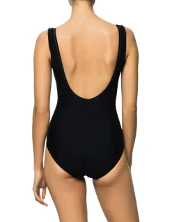 Jantzen Square Neck One Piece Swimsuit in Black