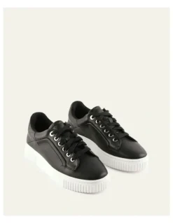 Jo Mercer Campbell Leather Sneakers in Black