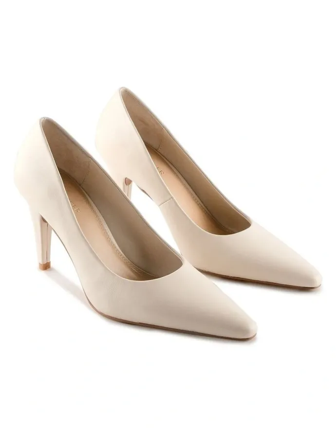 Jo Mercer Dash High Heels in Off White Leather