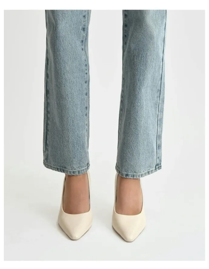 Jo Mercer Dash High Heels in Off White Leather