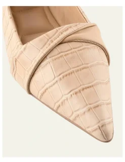 Jo Mercer Demetri Dress Flats in Beige Croc