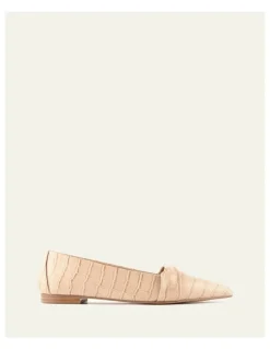 Jo Mercer Demetri Dress Flats in Beige Croc