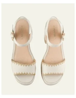 Jo Mercer Fisher High Heel Platform Sandals in Off White