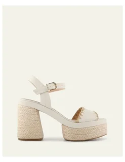 Jo Mercer Fisher High Heel Platform Sandals in Off White