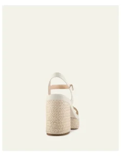 Jo Mercer Fisher High Heel Platform Sandals in Off White
