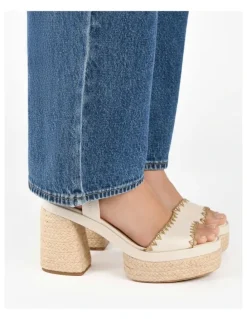 Jo Mercer Fisher High Heel Platform Sandals in Off White