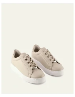 Jo Mercer Hawke Leather Sneakers in Bone