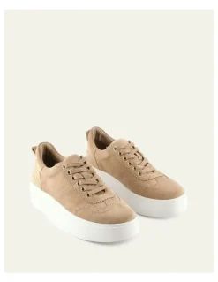 Jo Mercer Karter Suede Sneakers in Latte