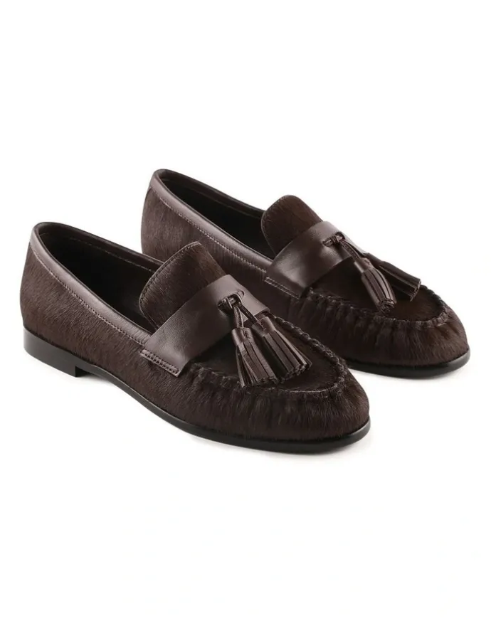 Jo Mercer Myra Loafers in Chocolate Leather